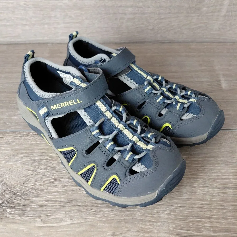 Merrell Sandals Kids 3 Gray Hydro H2O Hiker Slip On Outdoor Hiking Beach Shoes
